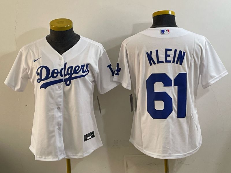 Women 2025 Nike Toronto Blue Jays #61 Klein White Game MLB Jersey 01